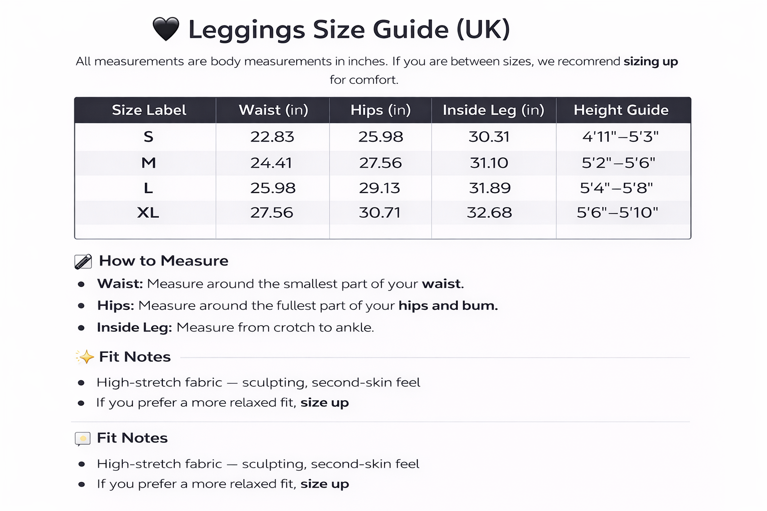 Size guide
